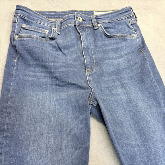 rag & bone Jeans Womens Size 31 Nina High Rise Ankle Skinny Blue Raw Hem Stretch - Picture 3 of 12